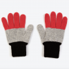 Miss Pompom Black Colourblock Wool Gloves