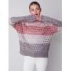 Striped Net Stitch Sweater - Port