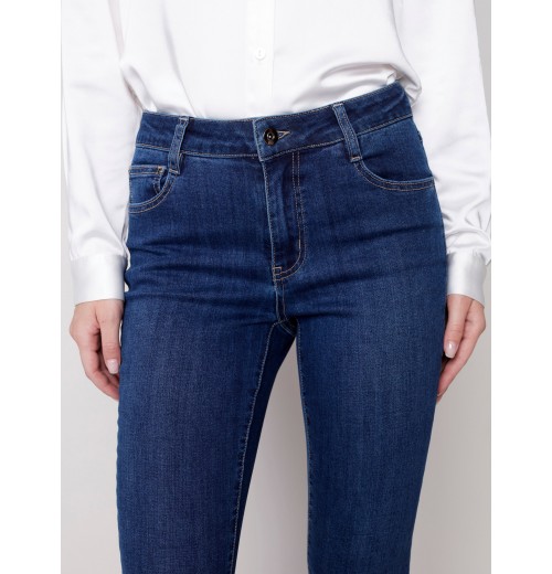 Jeans with Side Zipper - Indigo