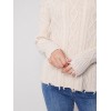 Cotton Blend Cable Knit Sweater - Ecru