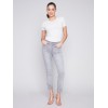 Frayed Hem Denim Pants - Light Grey