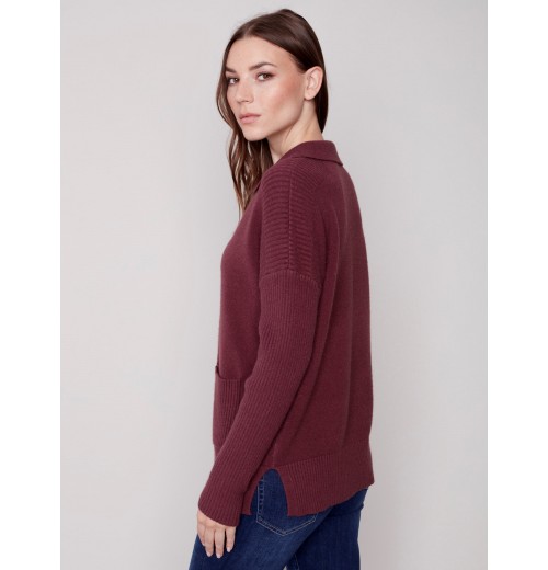 Johnny Collar Sweater - Port