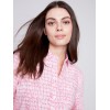 Linen Blend Button-Down Shirt - Flamingo