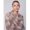 Long Plaid Cardigan with Shawl Collar - Truffle