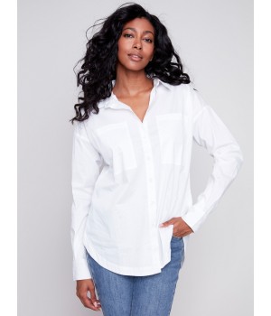 Loose Poplin Shirt - White