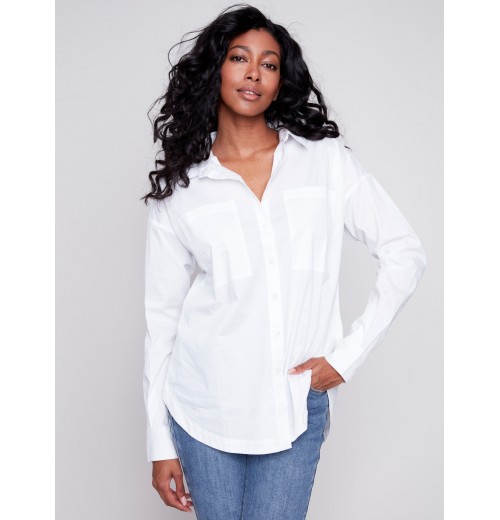 Loose Poplin Shirt - White