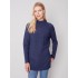 Mock Neck Tunic Sweater - Denim