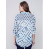 Printed Crinkle Georgette Blouse - Denim