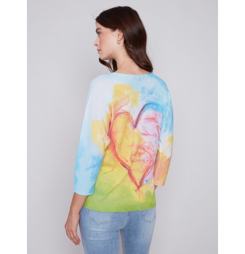 Printed Dolman Sweater - Multicolor