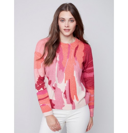 Reversible Printed Sweater - Orchid