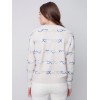 Sweater with Embroidered Hearts - Almond