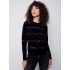 Sweater with Embroidered Hearts - Black