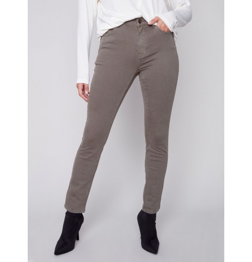 Twill Pants with Zipper Pocket Detail - Spruce