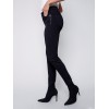 Twill Pants with Zipper Pocket Detail - Black